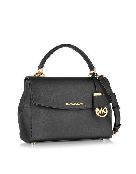 michael kors lg satchel black|michael kors black purse small.